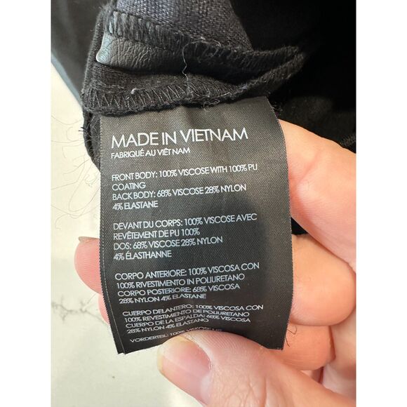 Club Monaco Black Faux Leather Front Pull-on Pants Size 12 - Picture 8 of 9